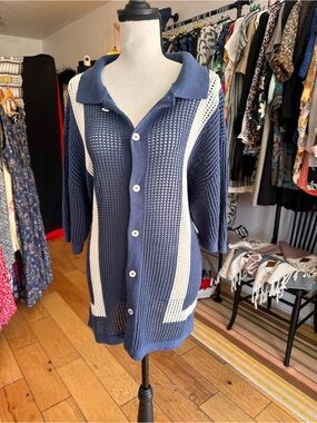 Massive Luxury Edition Colorblock Mesh Knit Duster Cardigan